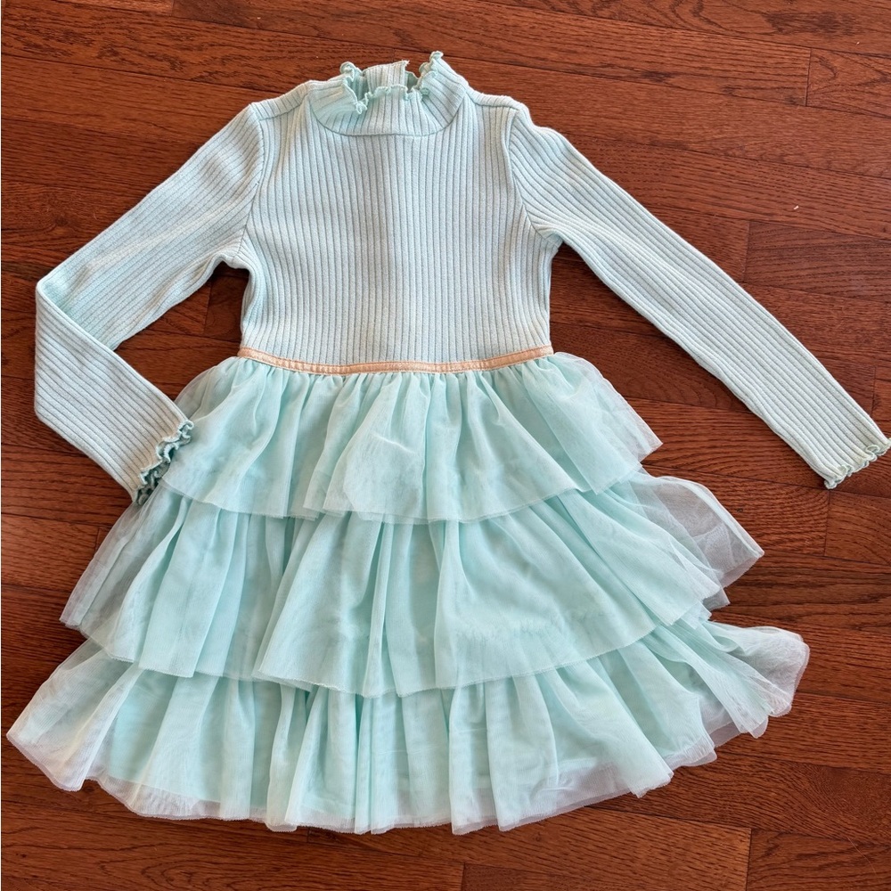 Janie and jack Mint Green Ruffled Dress